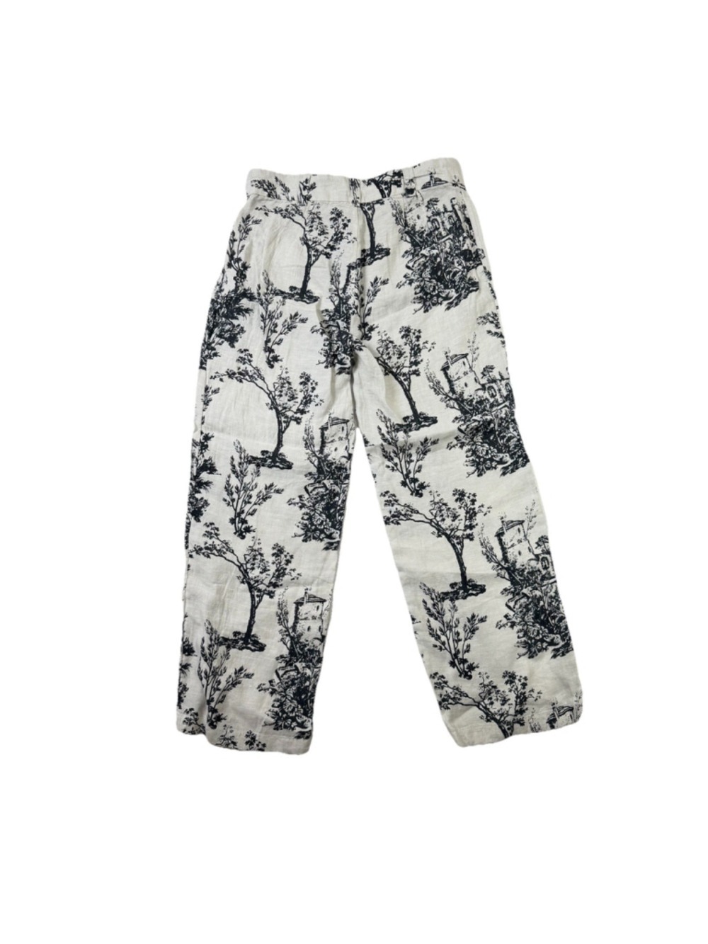 Joie Linen Lightweight Wide Leg Pants Size 8 Artist Painting Toile de Jouy Print - Picture 3 of 7
